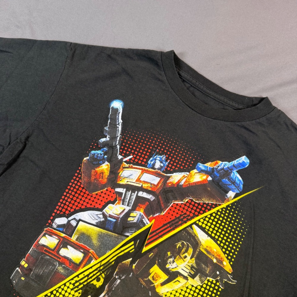 Transformers Kids Optimus Prime Bumblebee Graphic T-Shirt Black Size Large